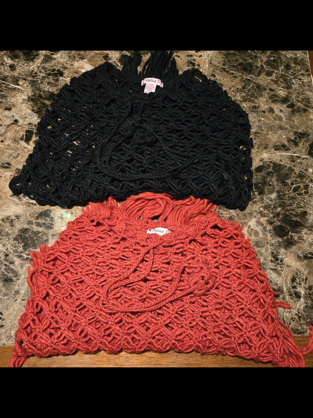 Handmade Ponchos- Black and Red